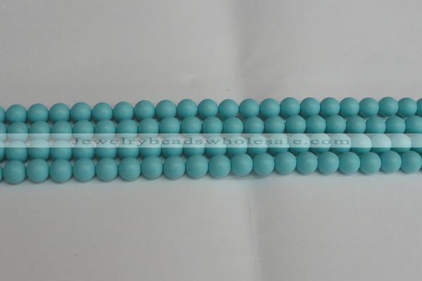 CSB1407 15.5 inches 8mm matte round shell pearl beads wholesale