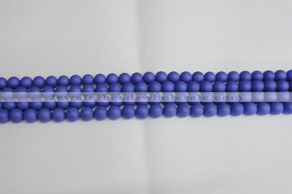 CSB1410 15.5 inches 4mm matte round shell pearl beads wholesale