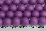 CSB1415 15.5 inches 4mm matte round shell pearl beads wholesale