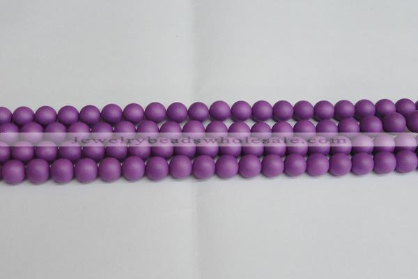 CSB1416 15.5 inches 6mm matte round shell pearl beads wholesale