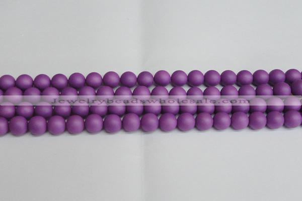 CSB1417 15.5 inches 8mm matte round shell pearl beads wholesale