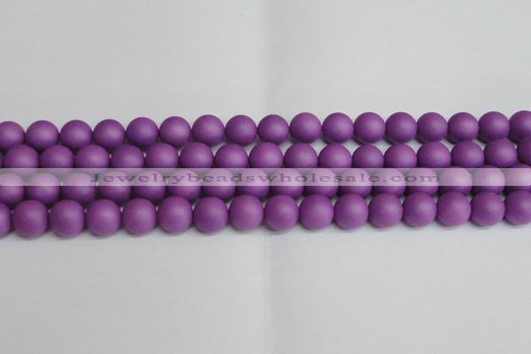 CSB1418 15.5 inches 10mm matte round shell pearl beads wholesale