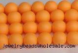 CSB1420 15.5 inches 4mm matte round shell pearl beads wholesale