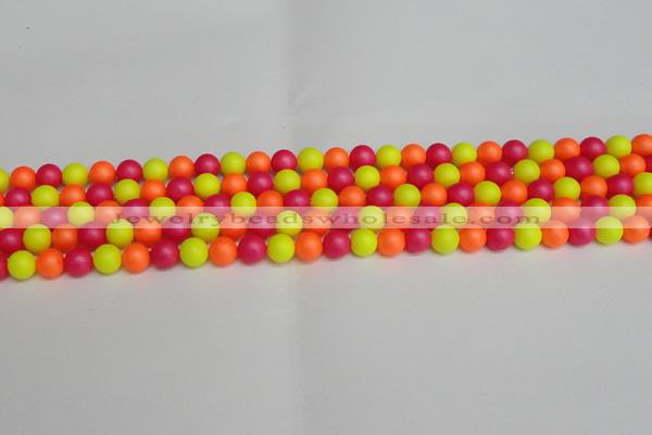 CSB1425 15.5 inches 4mm matte round shell pearl beads wholesale