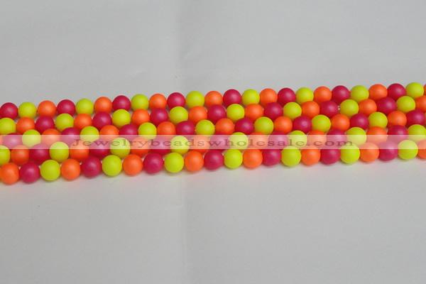 CSB1426 15.5 inches 6mm matte round shell pearl beads wholesale