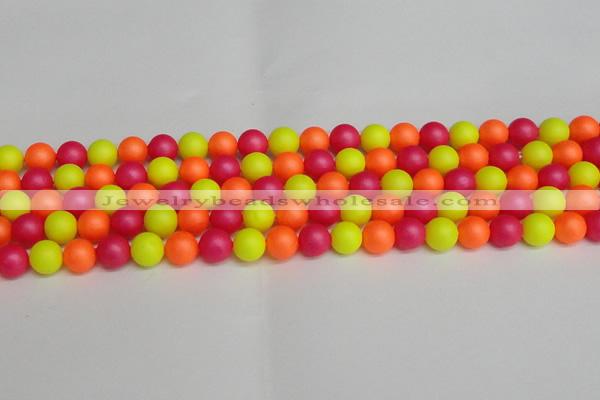 CSB1428 15.5 inches 10mm matte round shell pearl beads wholesale