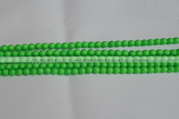 CSB1430 15.5 inches 4mm matte round shell pearl beads wholesale