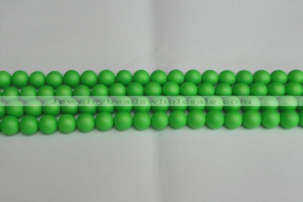 CSB1433 15.5 inches 10mm matte round shell pearl beads wholesale