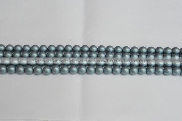 CSB1435 15.5 inches 4mm matte round shell pearl beads wholesale