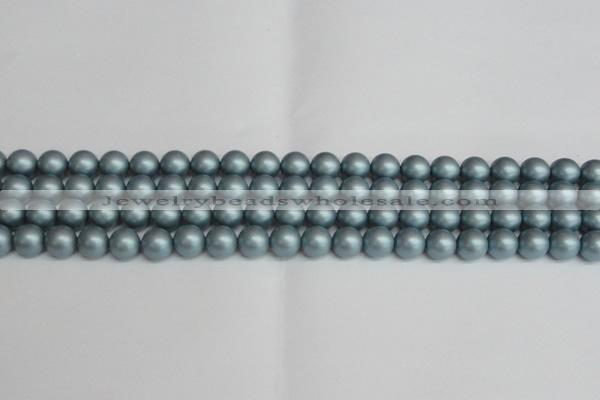 CSB1436 15.5 inches 6mm matte round shell pearl beads wholesale