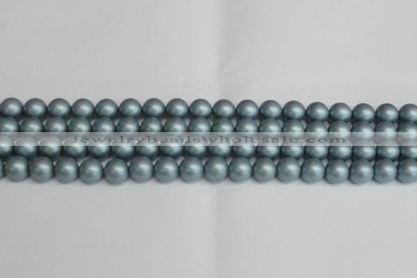 CSB1437 15.5 inches 8mm matte round shell pearl beads wholesale