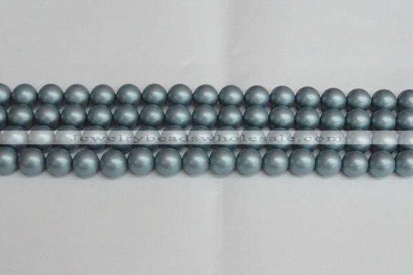 CSB1438 15.5 inches 10mm matte round shell pearl beads wholesale