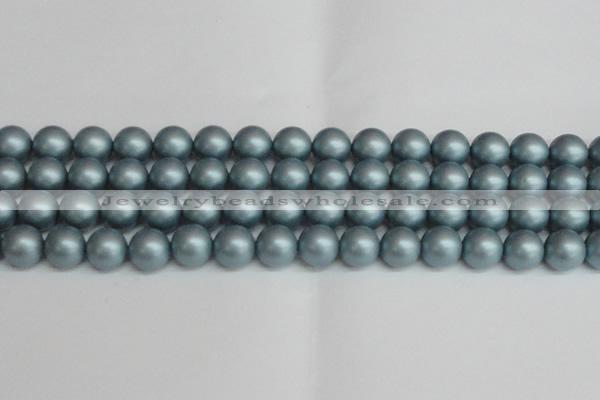 CSB1439 15.5 inches 12mm matte round shell pearl beads wholesale