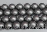 CSB1440 15.5 inches 4mm matte round shell pearl beads wholesale