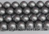 CSB1441 15.5 inches 6mm matte round shell pearl beads wholesale