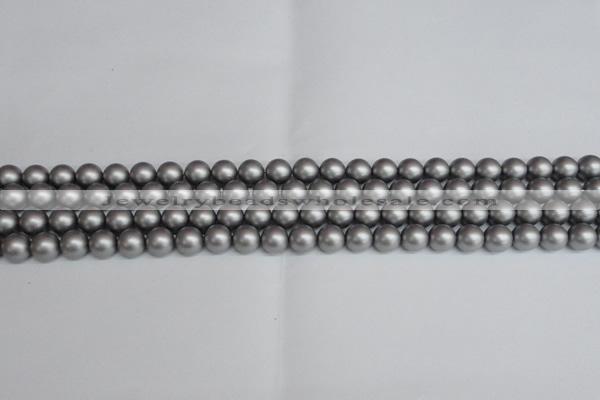 CSB1441 15.5 inches 6mm matte round shell pearl beads wholesale