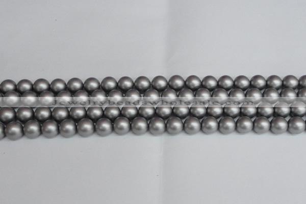 CSB1442 15.5 inches 8mm matte round shell pearl beads wholesale