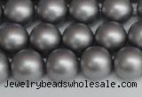 CSB1443 15.5 inches 10mm matte round shell pearl beads wholesale