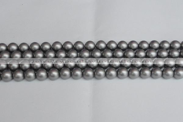 CSB1443 15.5 inches 10mm matte round shell pearl beads wholesale