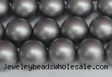 CSB1444 15.5 inches 12mm matte round shell pearl beads wholesale