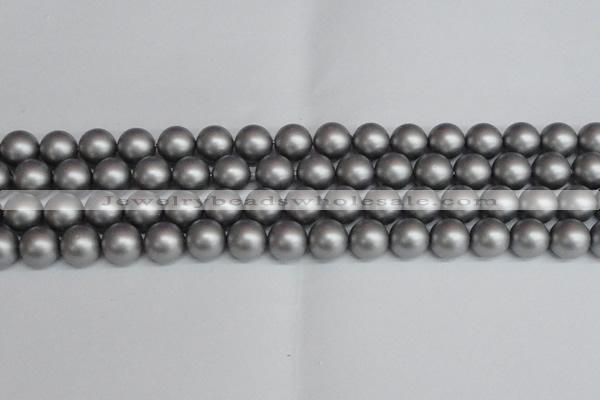 CSB1444 15.5 inches 12mm matte round shell pearl beads wholesale