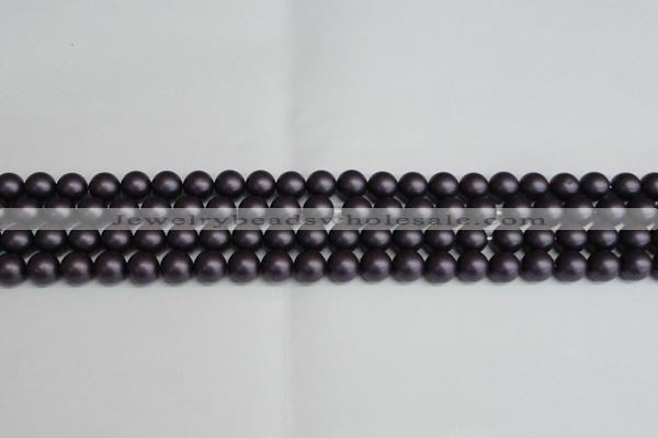 CSB1446 15.5 inches 6mm matte round shell pearl beads wholesale