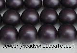 CSB1448 15.5 inches 10mm matte round shell pearl beads wholesale