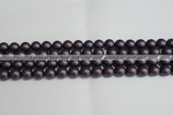 CSB1448 15.5 inches 10mm matte round shell pearl beads wholesale