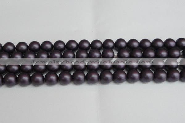 CSB1449 15.5 inches 12mm matte round shell pearl beads wholesale