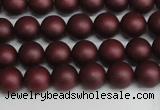 CSB1450 15.5 inches 4mm matte round shell pearl beads wholesale