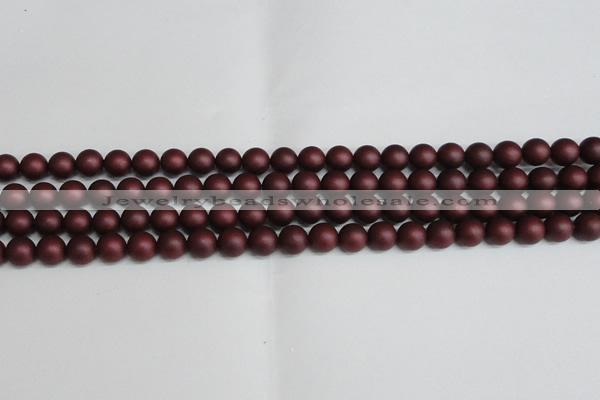 CSB1451 15.5 inches 6mm matte round shell pearl beads wholesale