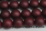 CSB1453 15.5 inches 10mm matte round shell pearl beads wholesale