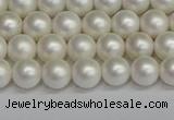 CSB1600 15.5 inches 4mm round matte shell pearl beads wholesale