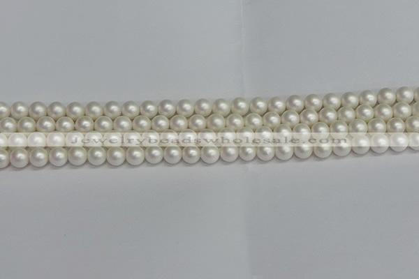 CSB1600 15.5 inches 4mm round matte shell pearl beads wholesale