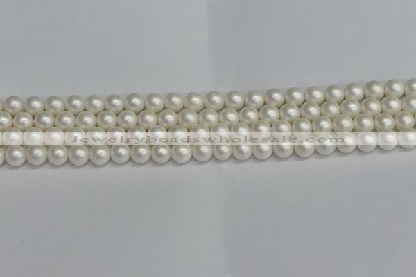 CSB1601 15.5 inches 6mm round matte shell pearl beads wholesale