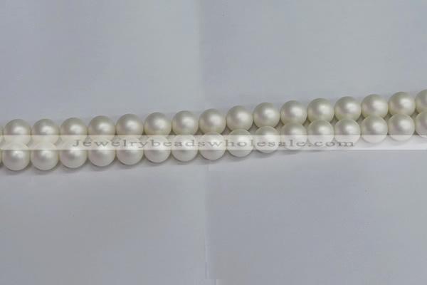 CSB1602 15.5 inches 8mm round matte shell pearl beads wholesale