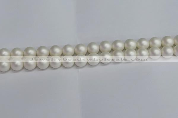 CSB1603 15.5 inches 10mm round matte shell pearl beads wholesale