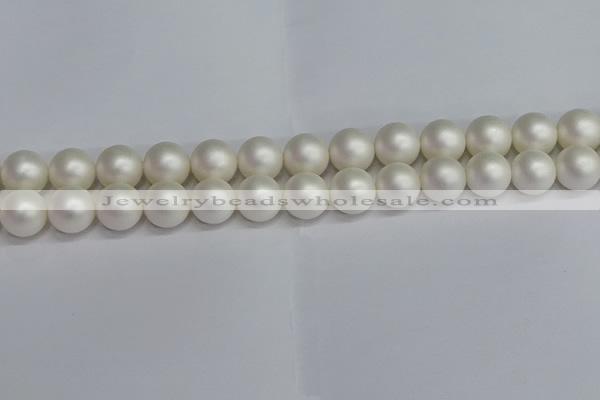 CSB1604 15.5 inches 12mm round matte shell pearl beads wholesale