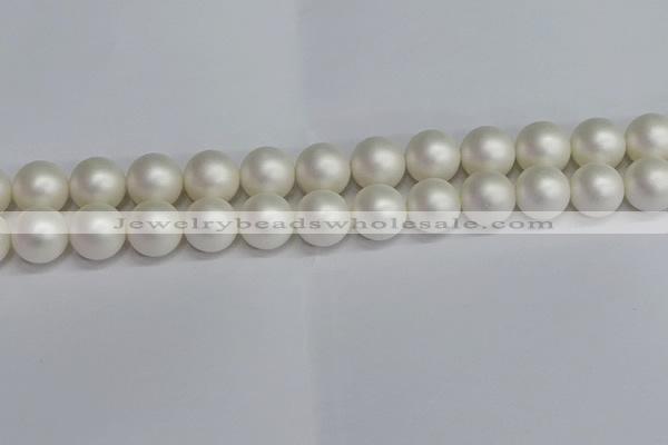 CSB1605 15.5 inches 14mm round matte shell pearl beads wholesale