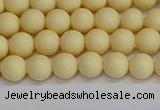 CSB1610 15.5 inches 4mm round matte shell pearl beads wholesale