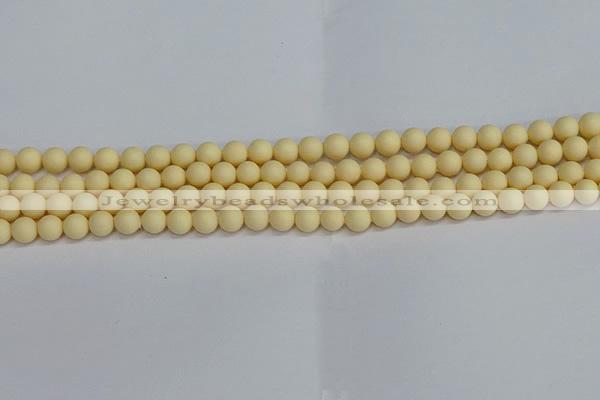 CSB1610 15.5 inches 4mm round matte shell pearl beads wholesale