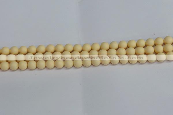 CSB1611 15.5 inches 6mm round matte shell pearl beads wholesale