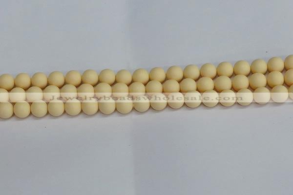 CSB1612 15.5 inches 8mm round matte shell pearl beads wholesale