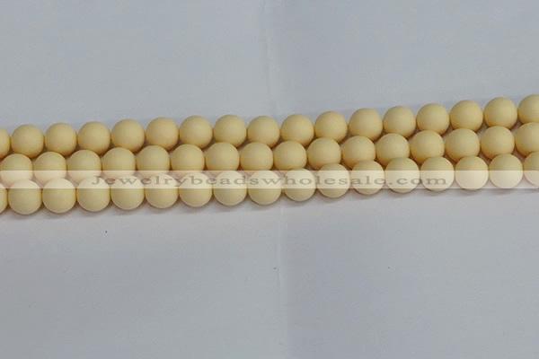 CSB1613 15.5 inches 10mm round matte shell pearl beads wholesale