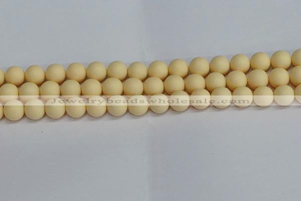 CSB1614 15.5 inches 12mm round matte shell pearl beads wholesale