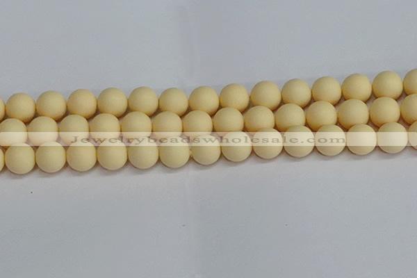 CSB1615 15.5 inches 14mm round matte shell pearl beads wholesale