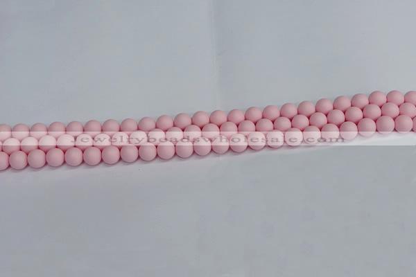 CSB1620 15.5 inches 4mm round matte shell pearl beads wholesale