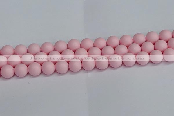 CSB1625 15.5 inches 14mm round matte shell pearl beads wholesale