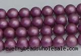 CSB1630 15.5 inches 4mm round matte shell pearl beads wholesale