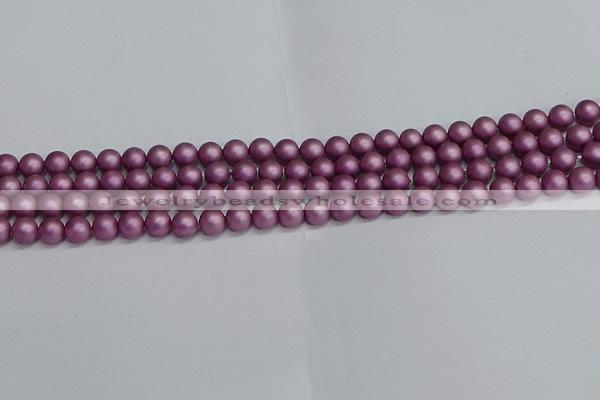 CSB1631 15.5 inches 6mm round matte shell pearl beads wholesale